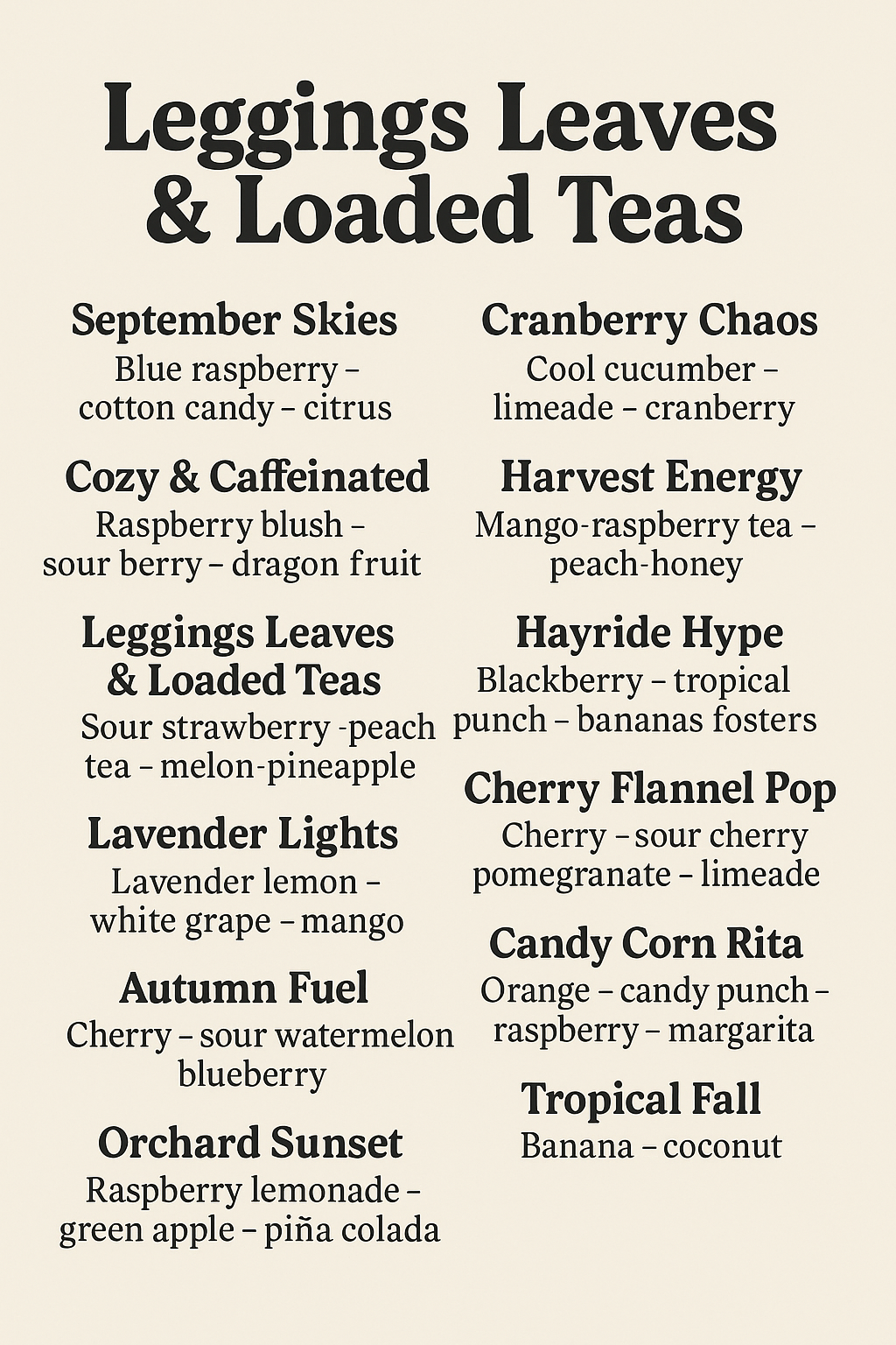 Leggings Leaves & Loaded Teas